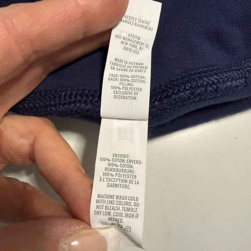 Offline by Aerie COFFEE RUN MAXI SKIRT L Navy Blue Quilted Knit Front Slit NEW - Picture 10 of 12